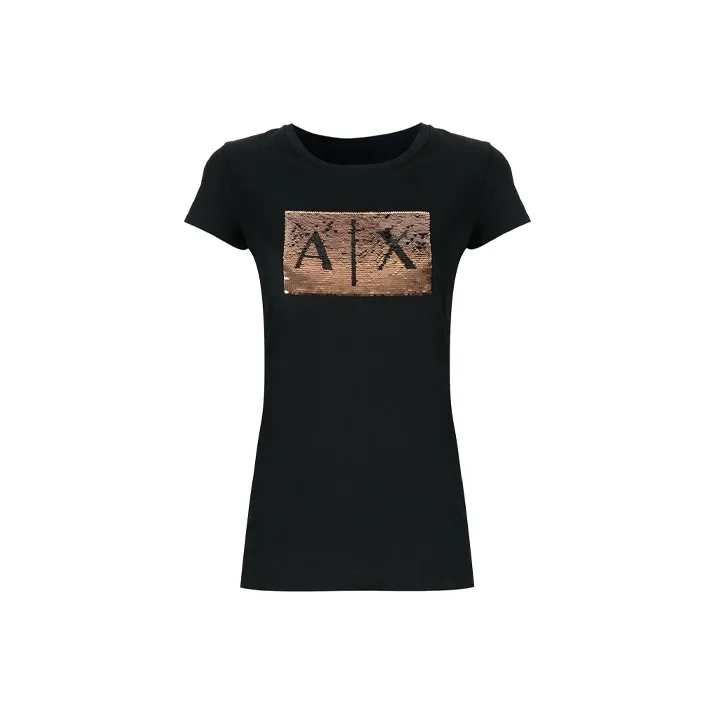 ARMANI EXCHANGE Sequin-embellished Logo T-shirt-0