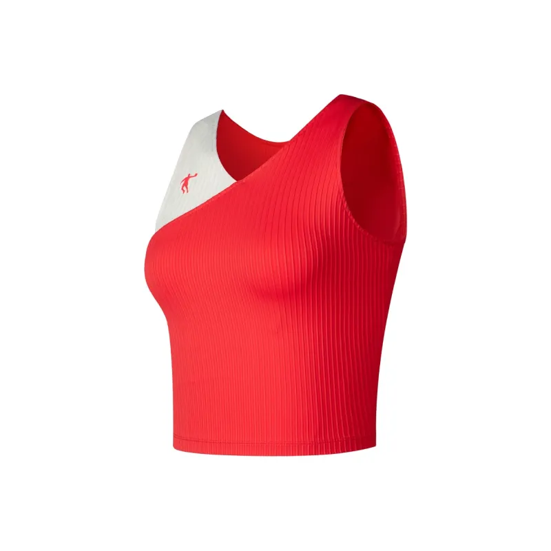 QIAODAN Feiying Tank Tops Women's Obsidian Red/freesia Yellow-0