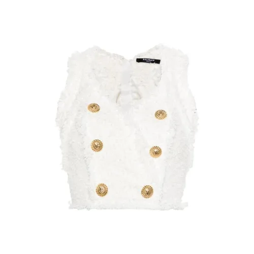 Balmain Hair Logo embossed Buttons Top
