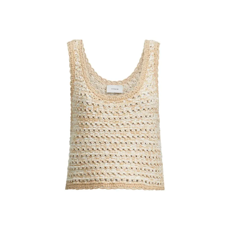 COACH Crop Tops Women's Ecru-0