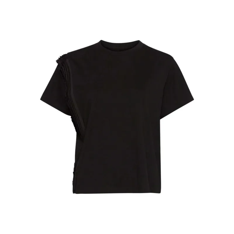 MM6 Maison Margiela Pleat Detailed Crewneck T Shirt-0