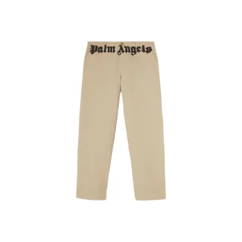 PALM ANGELS Logo Printed Straight Leg Chino Pants