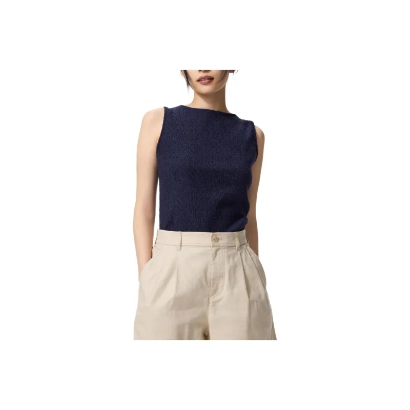 UNIQLO Tank Tops Women's Navy Blue-0