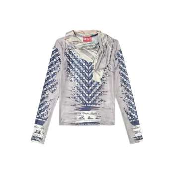 DIESEL T Anda Geometric Pattern Printed T Shirt