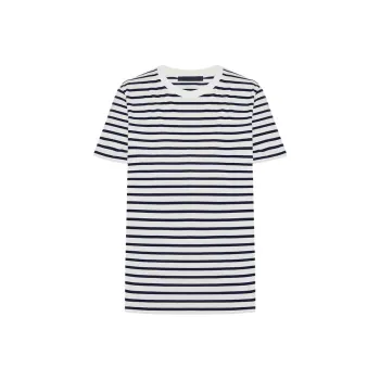 MOCO T Shirt Women's Blue White Stripes Color