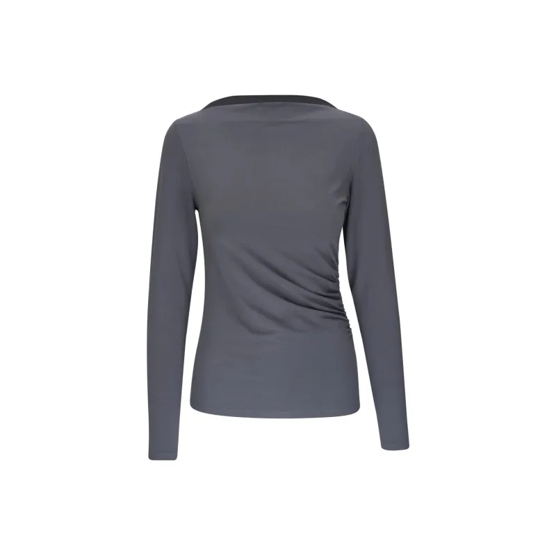 VINCE Gathered-detail T-shirt-0