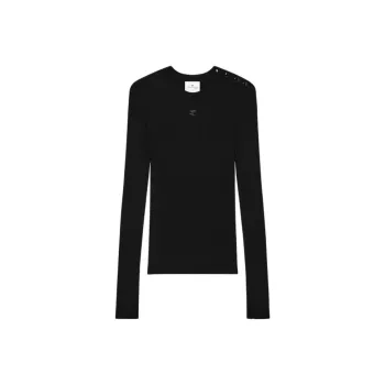 COURREGES Logo Embroidered Crewneck Jumper