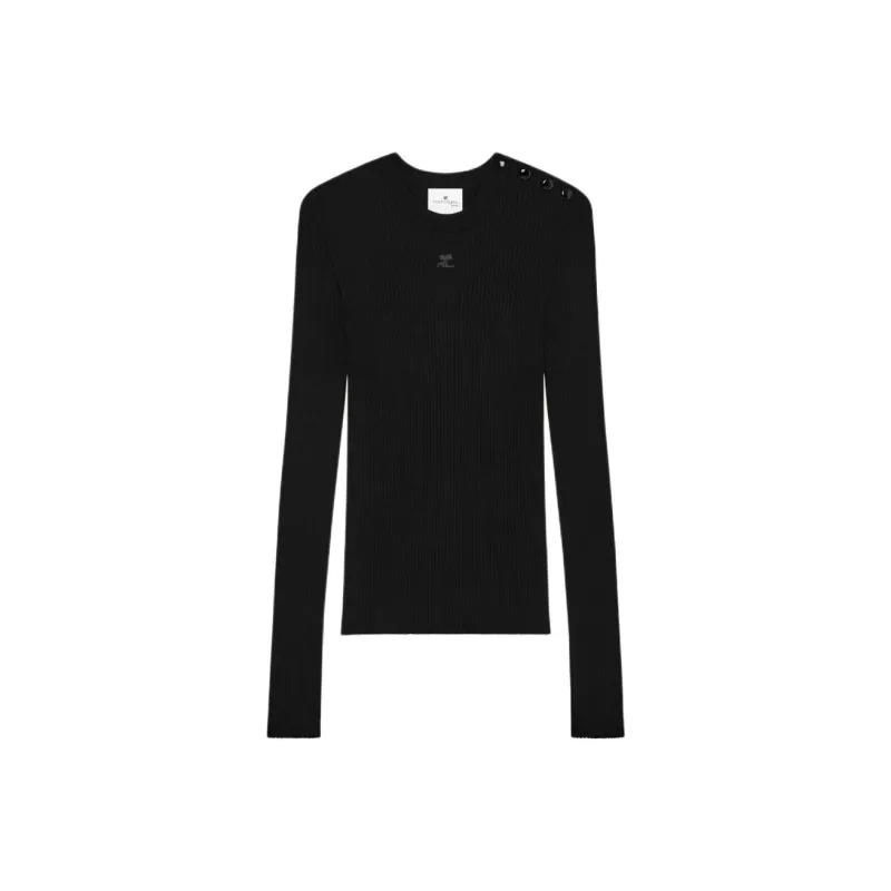 COURREGES Logo Embroidered Crewneck Jumper-0