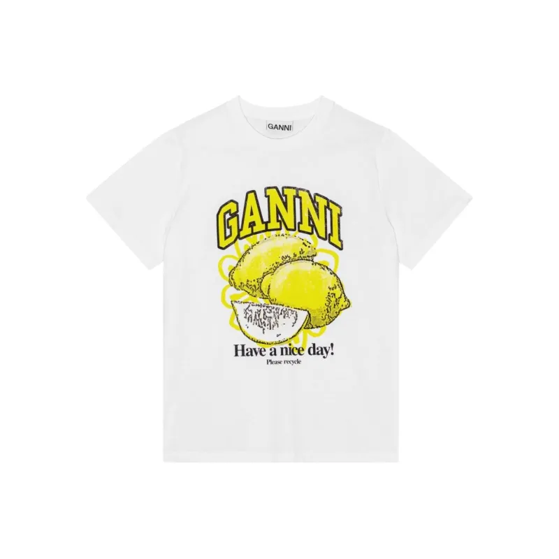 GANNI Logo print Organic cotton T shirt-0