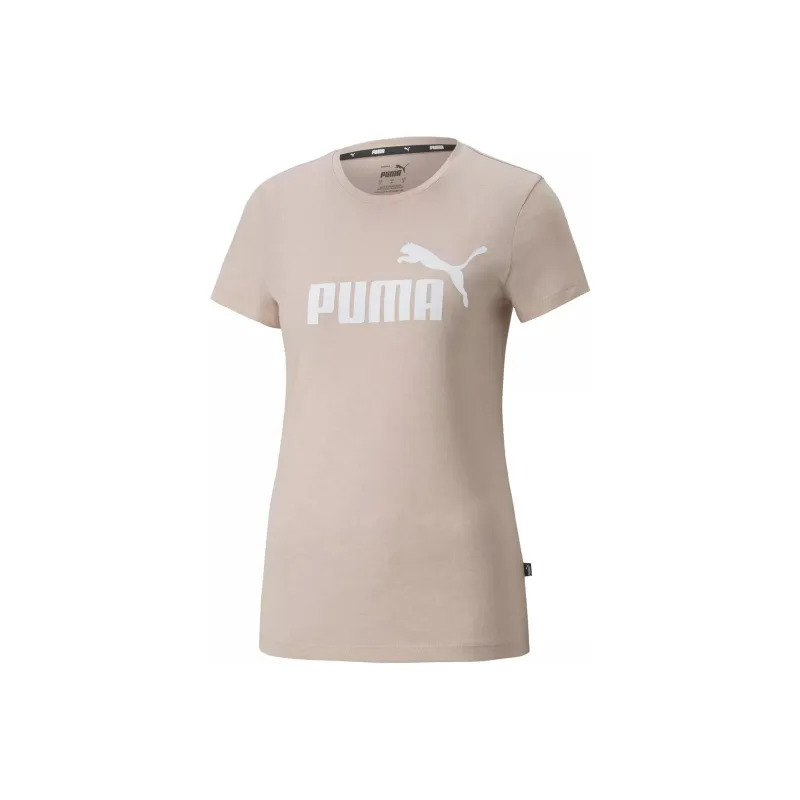 PUMA ESS LOGO HEATHER TEE ROSE QUARTZ T-Shirt Women's Pink-0