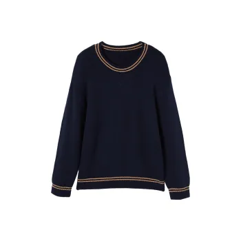 XIANGYING Sweater Women's Navy Blue