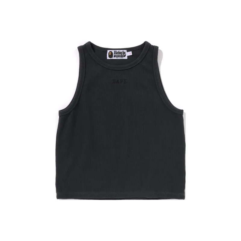 Bape Women's Pigment Dyed Rib Tank Top Grey-0