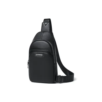 SEPTWOLVES Cow Leather Commute Sports Shoulder Bag QPL Men's Black