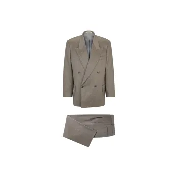 HUGO BOSS FW23 Double-Breasted Suit In Pure Cashmere With Stripe Pattern Business Suits Men's