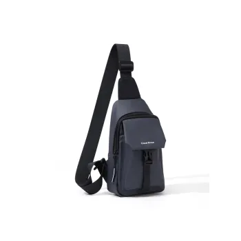 CinvaiKrose Fabric One Shoulder Crossbody Bag, Sling Bag Men's Dark Gray