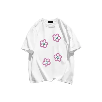 Cotton Shopping Drop Shoulder Sleeve T Shirt Women's