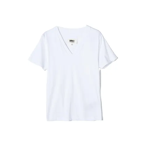 MM6 Maison Margiela Drop Shoulder Sleeve T Shirt Women's White