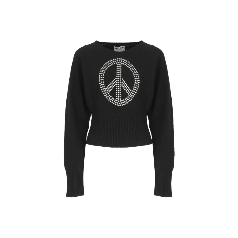 MOSCHINO Jeans Embellished Cropped Jumper-0
