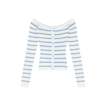 ABBY GODDESS T Shirt Women's Blue Stripes