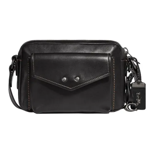 COACH Jaxson Calfskin Camera Bag Shoulder Bag Crossbody Bag Medium Size Men's Black