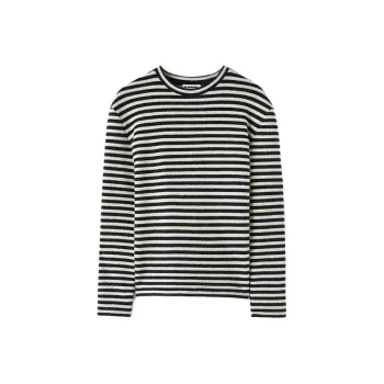JIL SANDER + Striped Crewneck T Shirt