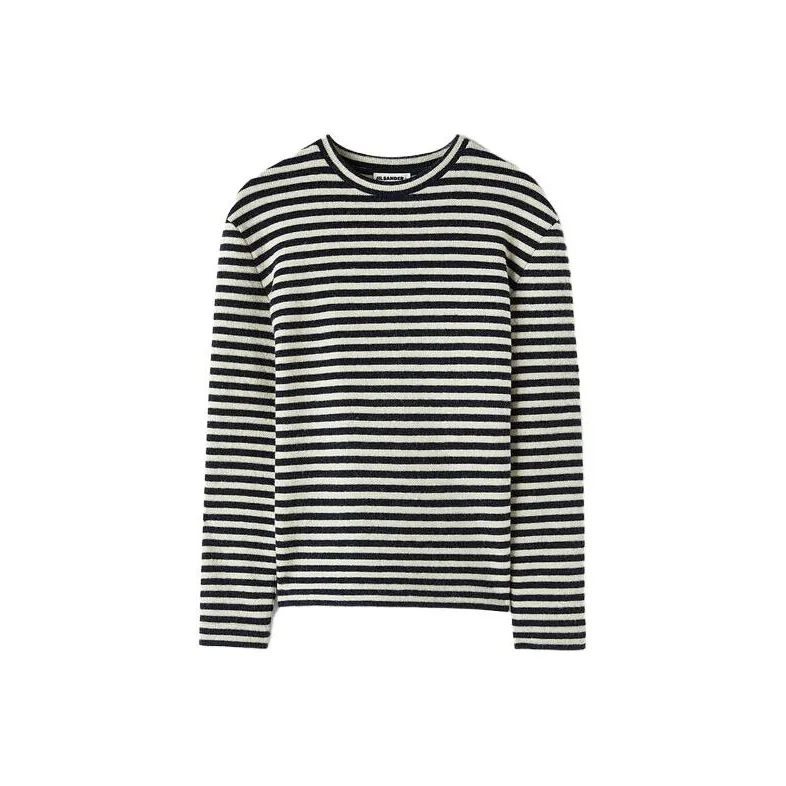 JIL SANDER + Striped Crewneck T Shirt-0