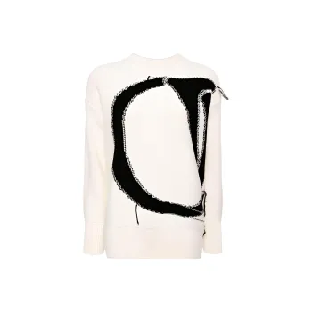 OFF WHITE Logo Detailed Crewneck Knitted Jumper