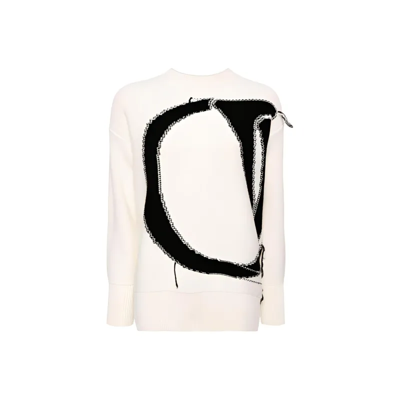 OFF WHITE Logo Detailed Crewneck Knitted Jumper-0
