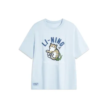 LiNing Drop Shoulder Sleeve T Shirt Women's Cloud Blue