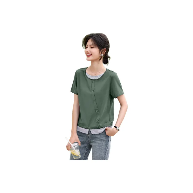 XWI T Shirt Women's Olive Green-0