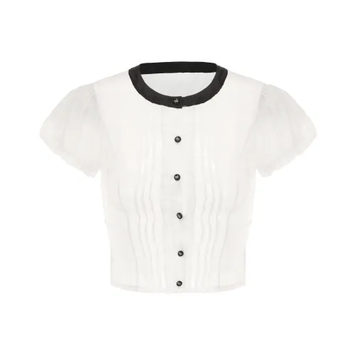 CHIWAWAMEME Crop Tops Women's Xiantou Beige