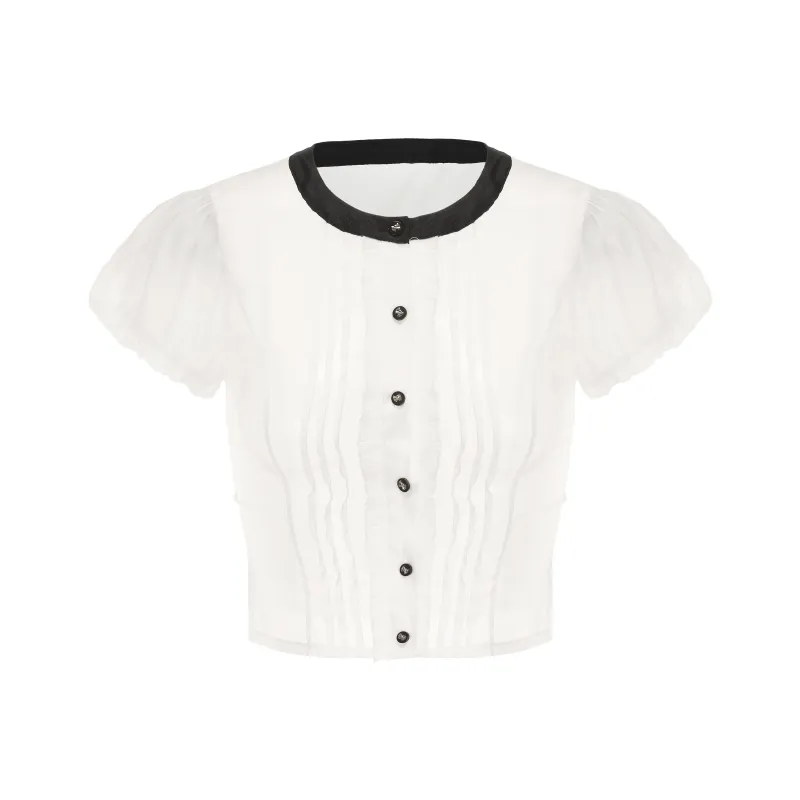 CHIWAWAMEME Crop Tops Women's Xiantou Beige-0