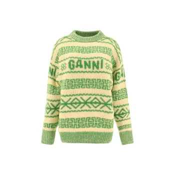 GANNI SS23 Sweater Knitwear Women's Green