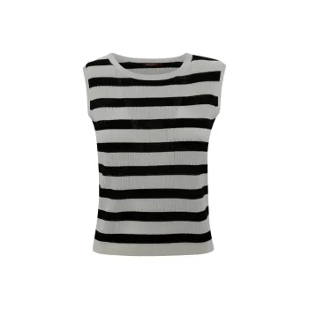 MaxMara Valeria Striped Crewneck Vest