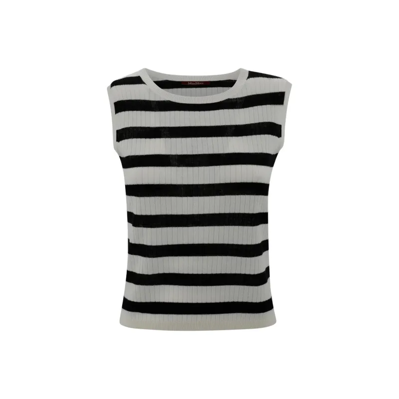 MaxMara Valeria Striped Crewneck Vest-0