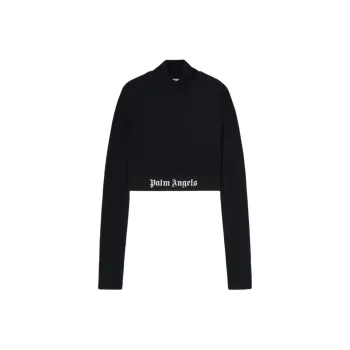 PALM ANGELS Logo Underband Long Sleeved Cropped Top