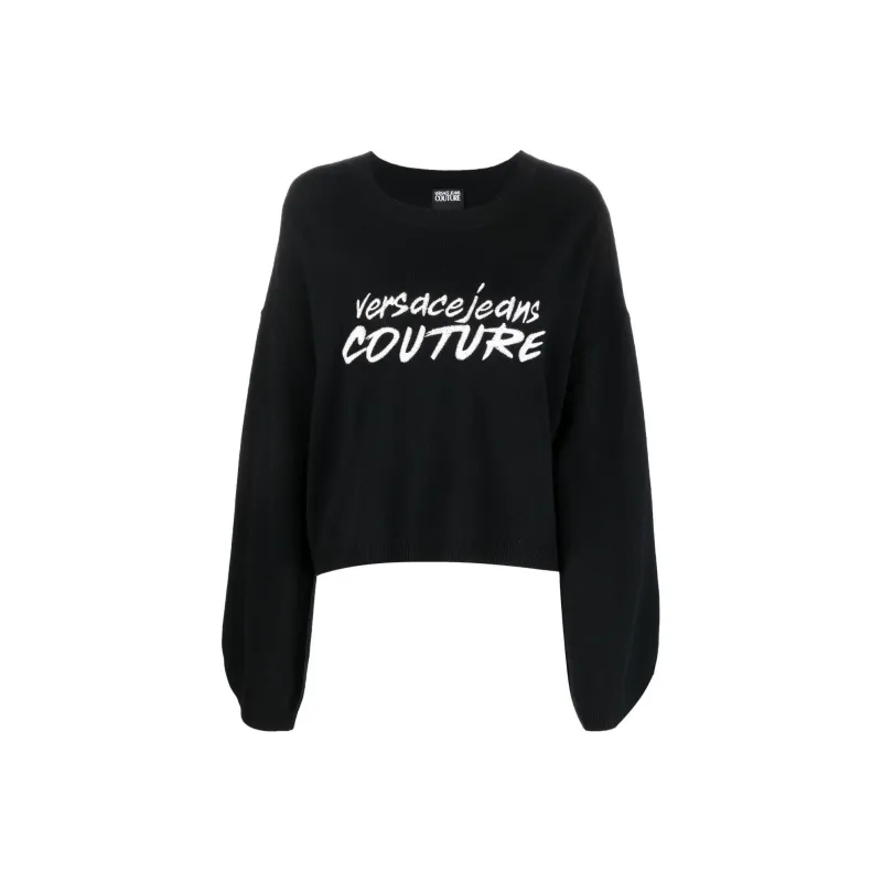 VERSACE JEANS COUTURE Embroidered logo Wide sleeve Jumper-0
