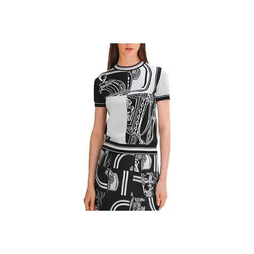 HERMES T Shirt Women's Black White