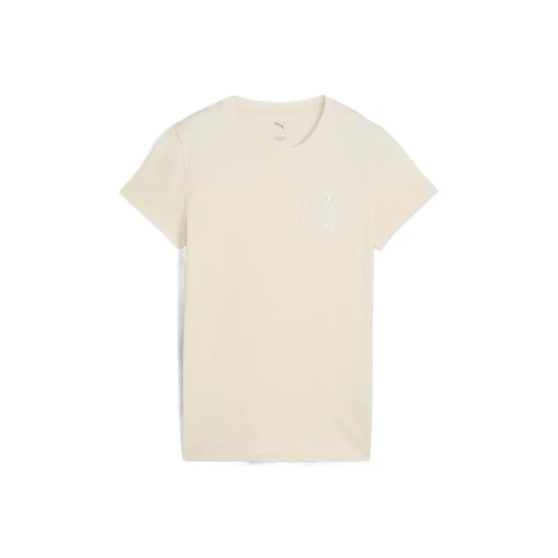 PUMA ESSScript Regular T Shirt Women's Ecru-0