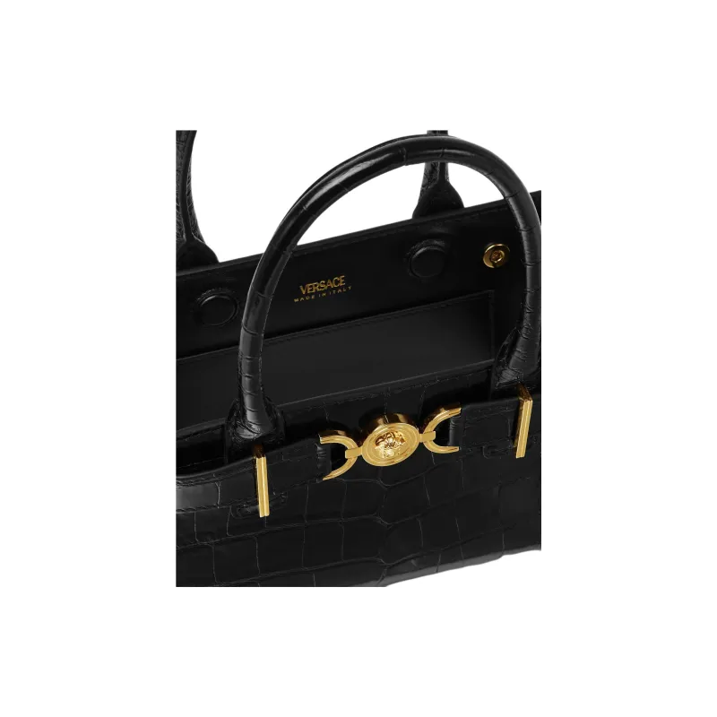 FANSIZHE Medusa '95 Calfskin Tote Bag, Shopping Bag, Shoulder Bag, Crossbody Bag, Handbag Trumpets Women's Black-3