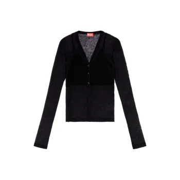 DIESEL M Arina Bra Detailed Sheer Cardigan