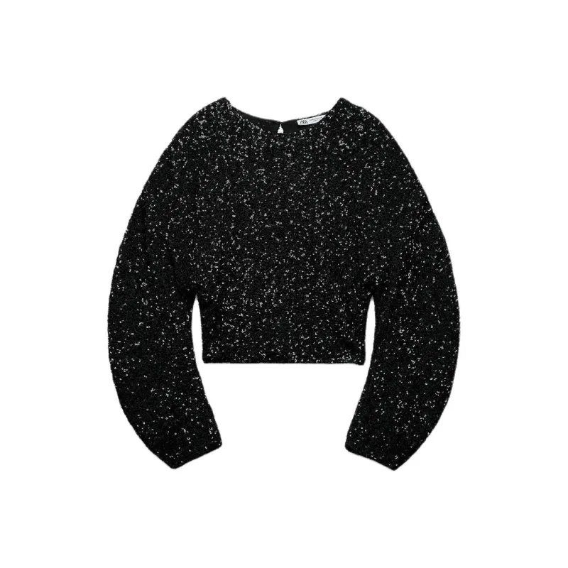 ZARA Crop Tops Women's Black-0