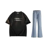 Clothing Sets (Black+Flared Light Blue)