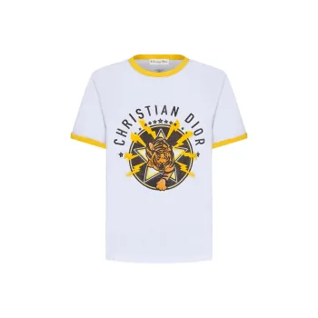 DIOR FW22 T Shirt Women's Yellow White