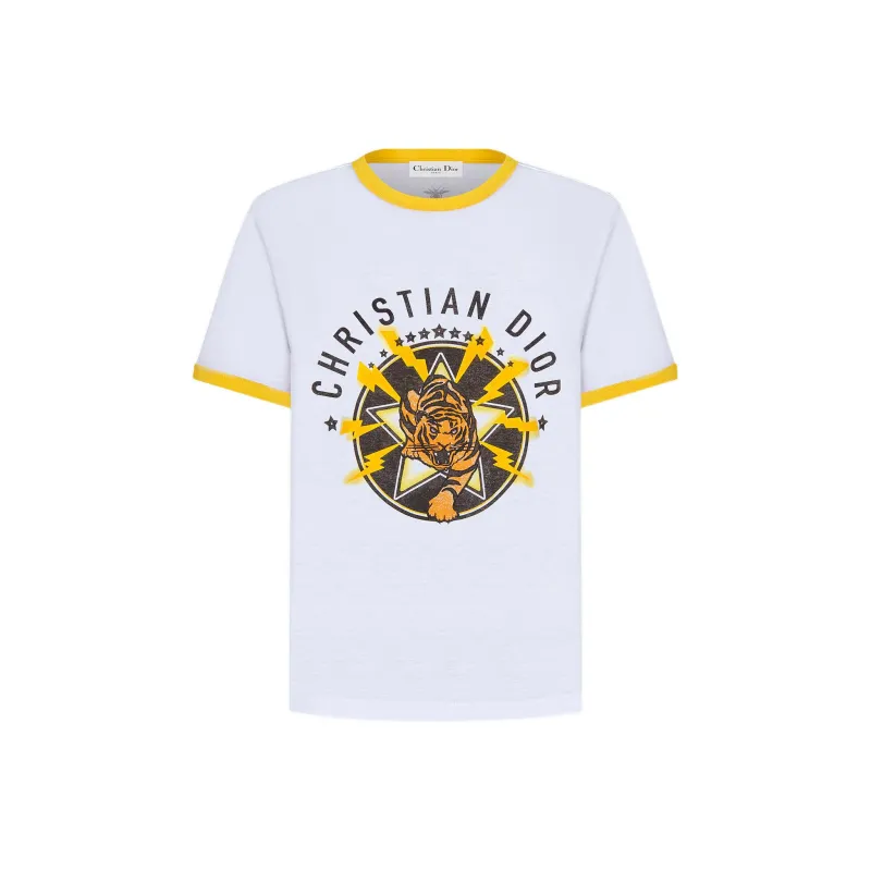 DIOR FW22 T Shirt Women's Yellow White-0