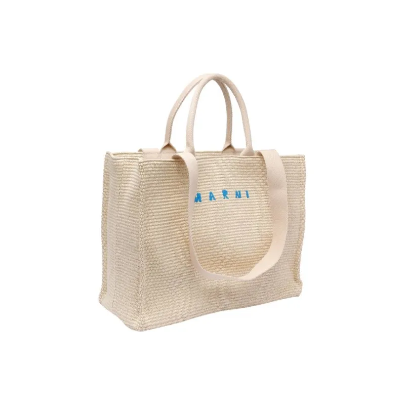 MARNI Logo Embroidered Woven Tote Bag-1