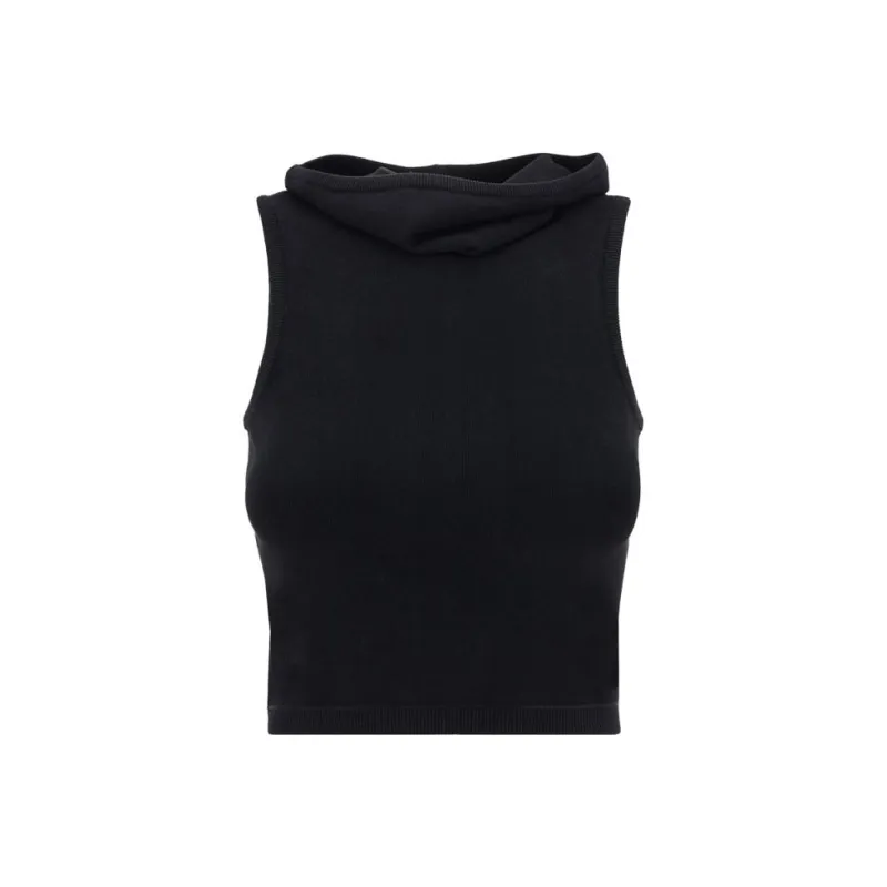 Alaia Hooded Knit Crop Top-0