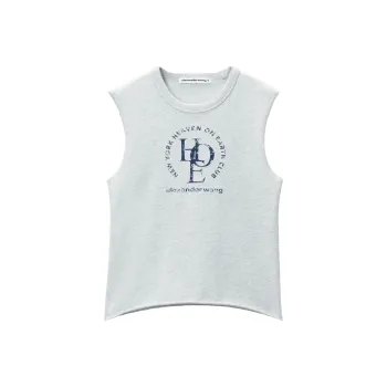 Alexander Wang Graphic Baby Muscle T shirt Grey