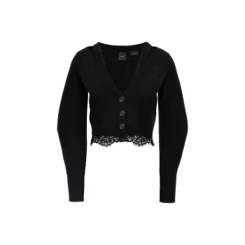 PINKO V Neck Long Sleeved Cropped Cardigan
