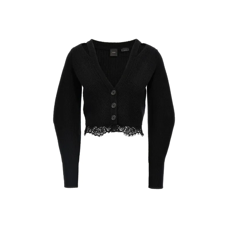 PINKO V Neck Long Sleeved Cropped Cardigan-0